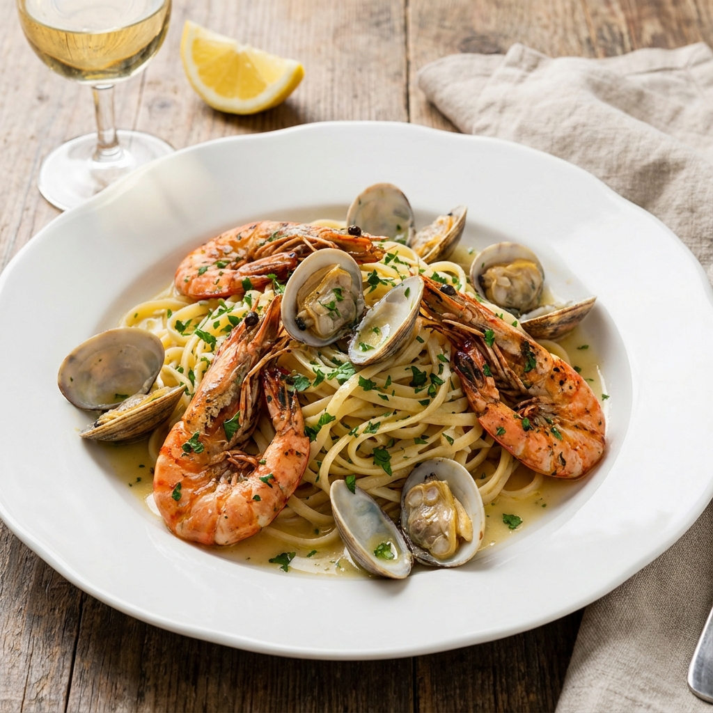 Seafood Linguine Royal